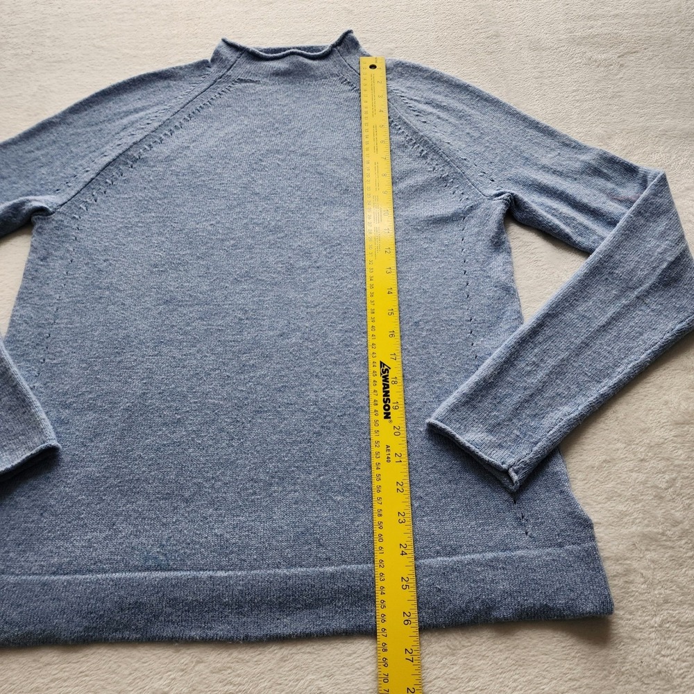 Gap Merino Wool Blend Knit Sweater Womens Large Blue Heather Soft Winter Cozy - Picture 6 of 15